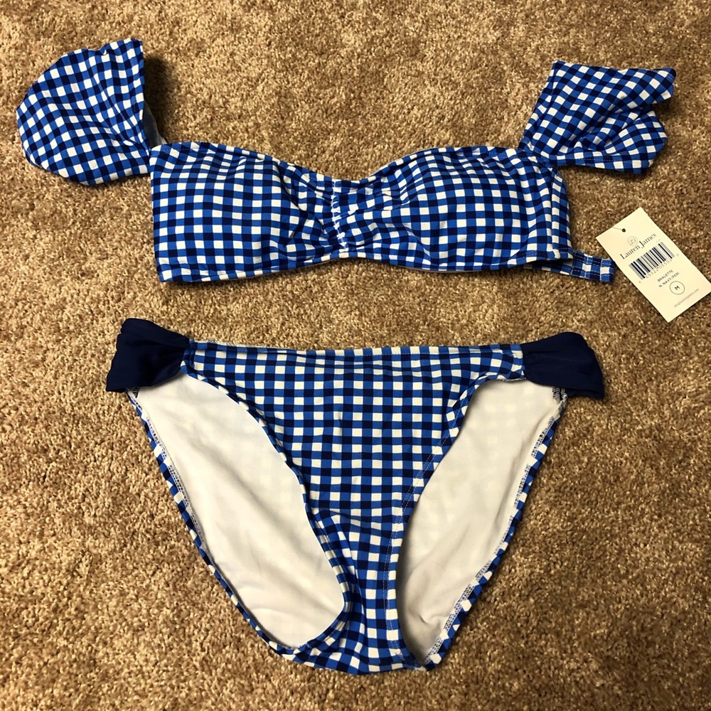 Lauren James navy gingham bikini